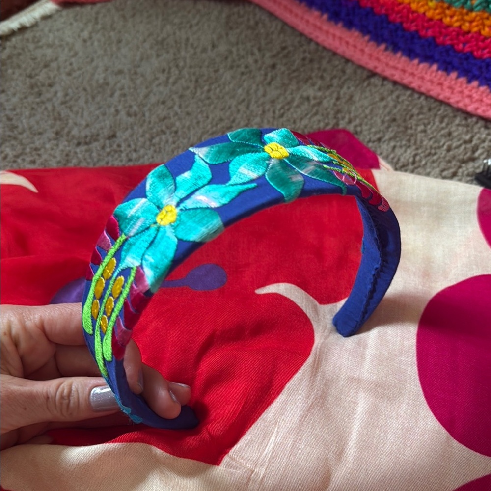 Mexican Floral Embroidered Headband